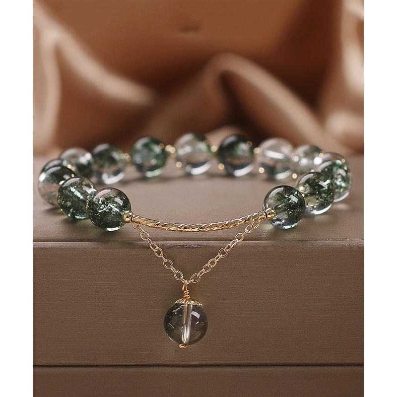 Original Design Green Alloy Crystal Beads Charm Bracelet