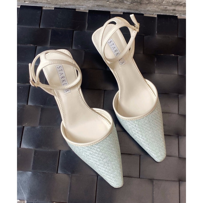 Blue High Heel Faux Leather Beautiful Splicing Sandals