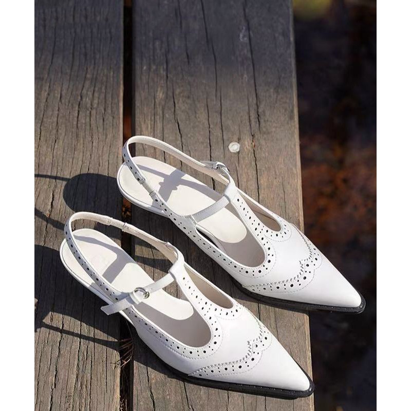White Kitten Faux Leather Beautiful Splicing Hollow Out