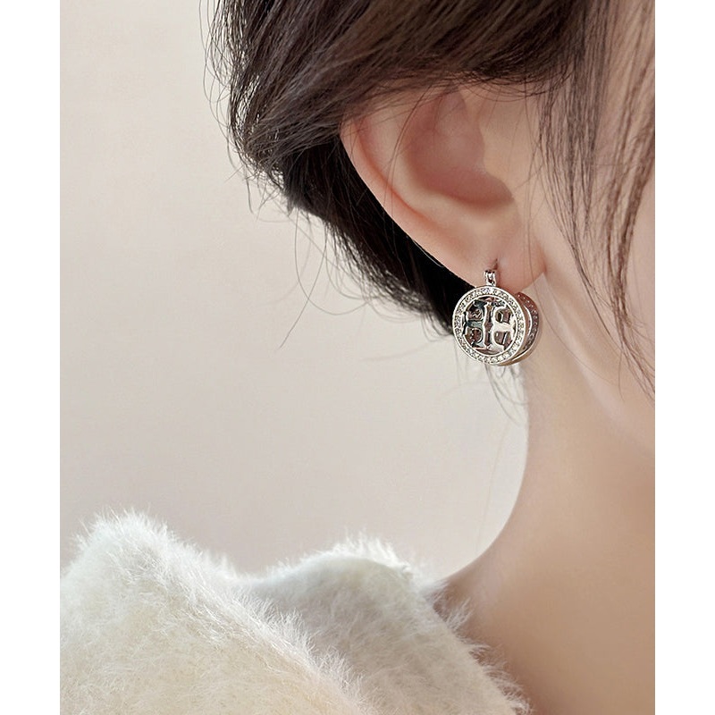 Unique Silk Copper Overgild Zircon Circle Hollow Out Hoop Earrings
