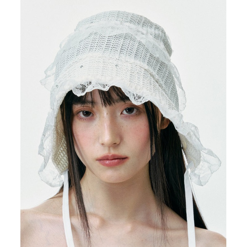 White Lace Summer Breathable Korean Style Hat