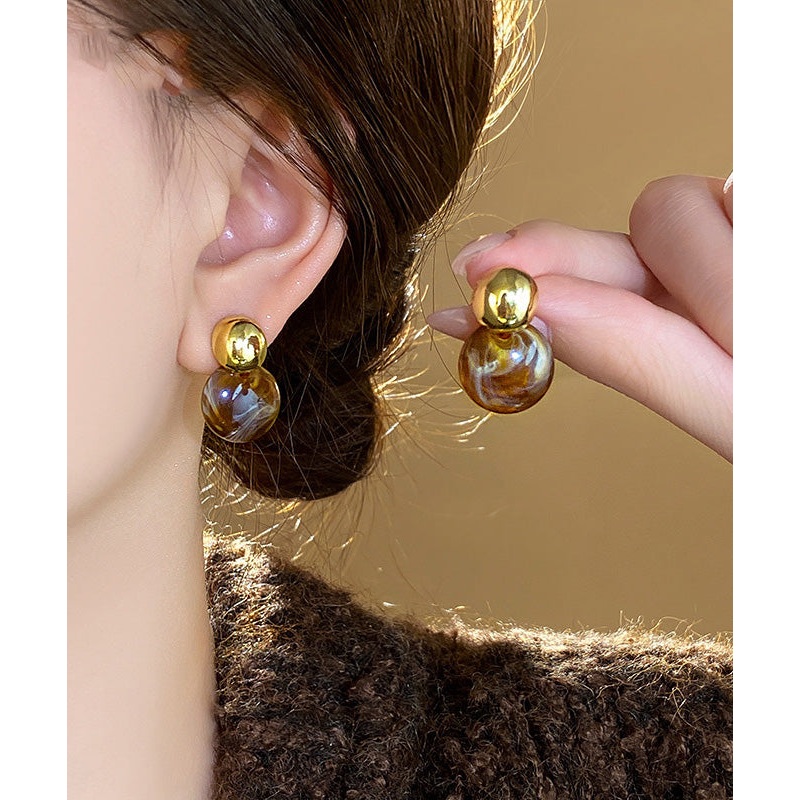 Boho Coffee Copper Alloy Planchet Stud Earrings