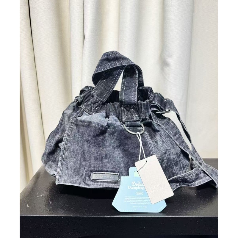 Classy Navy Solid Durable Denim Tote Handbag