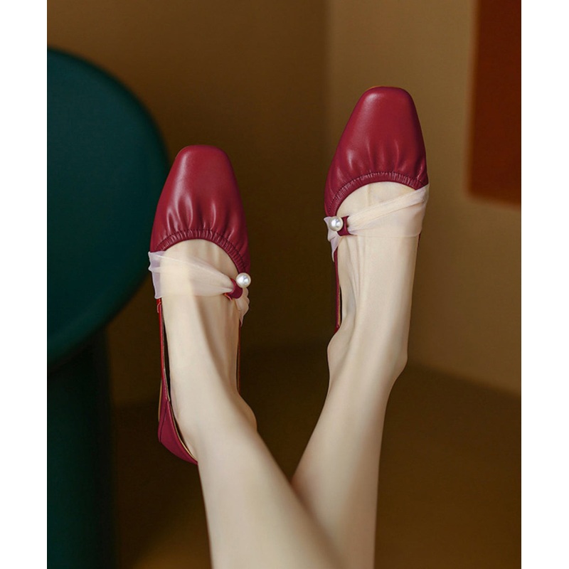 Mulberry Classy Chunky Shoes Cowhide Leather Splicing