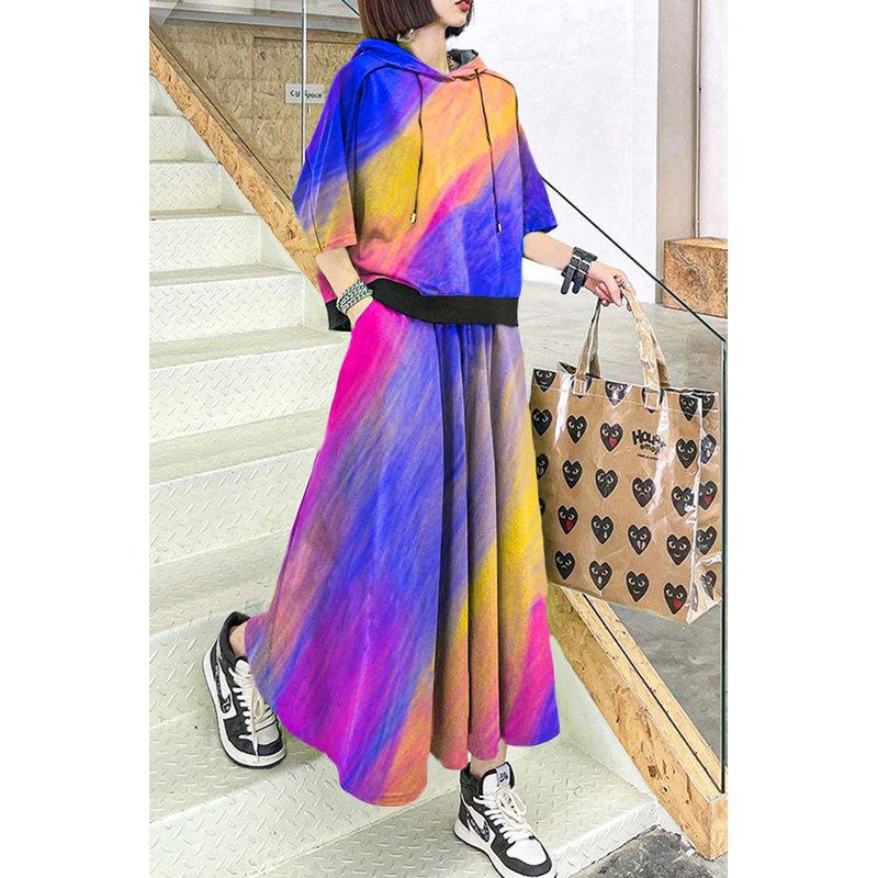 2025 New Color Geometry Spring Explosion Street Guard Two Piece Skirt