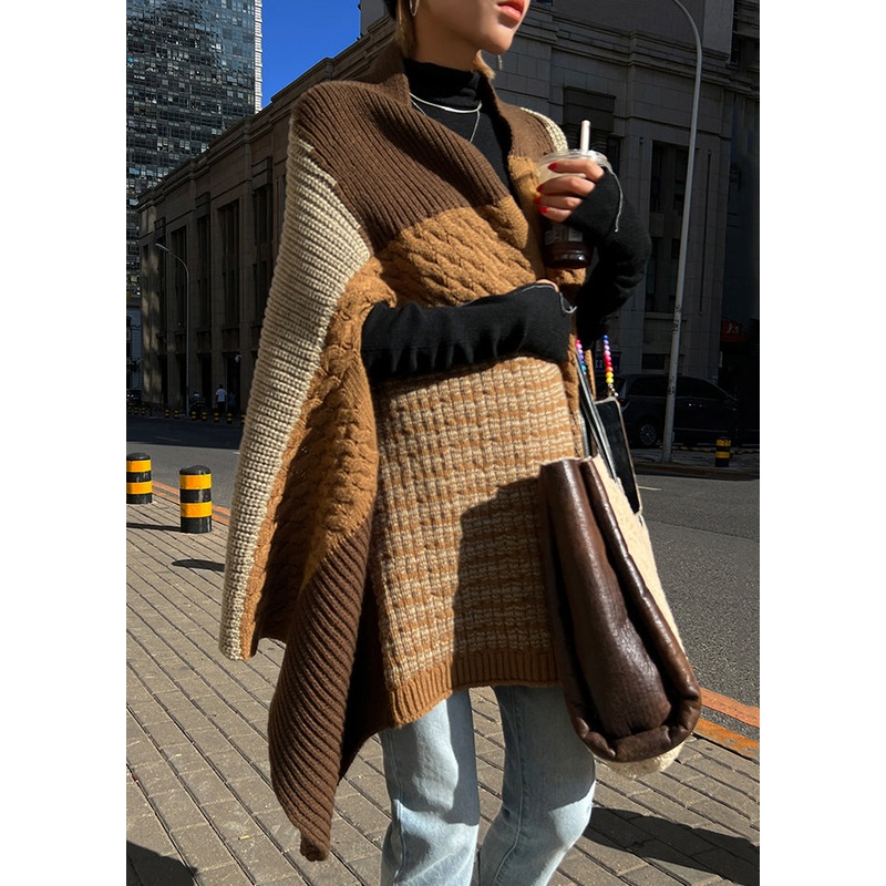 Brown Dual Use Warm Shoulder Scarf For Autumn And Winter