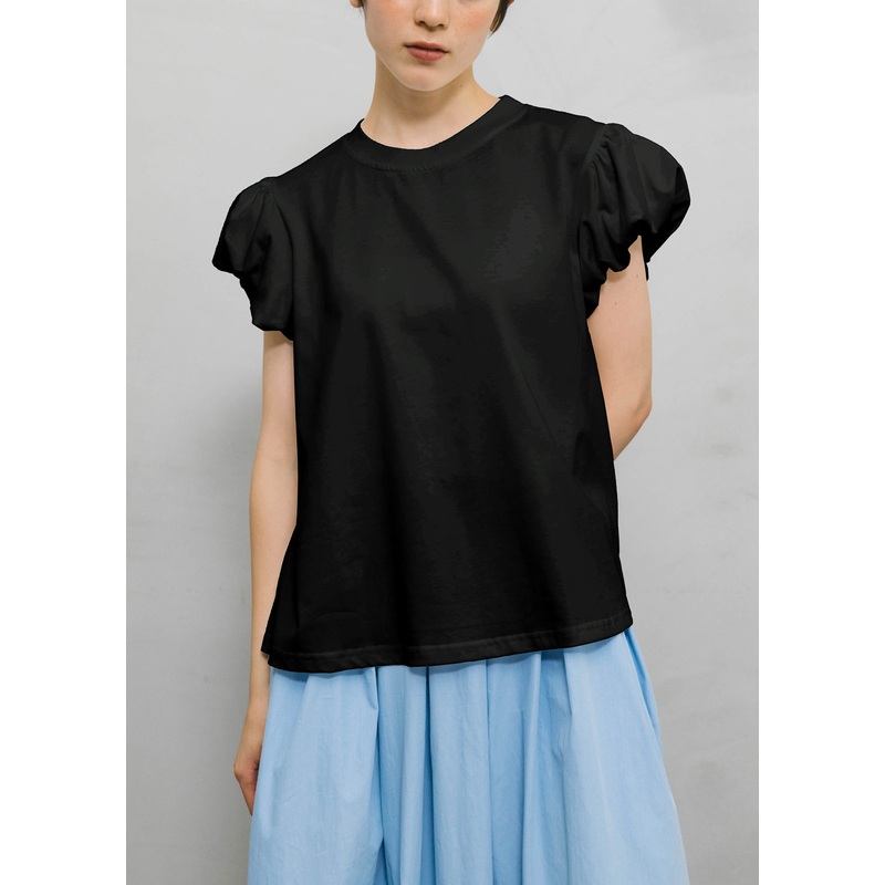 Black Solid Cozy Cotton T Shirts O Neck Short Sleeve