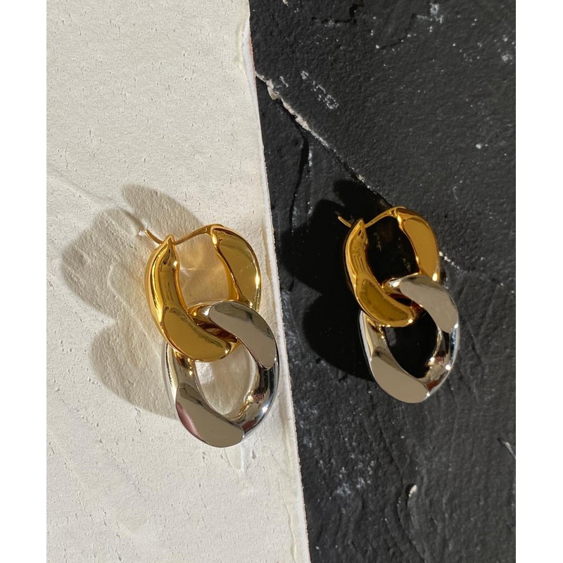 Boho Colorblock Metal Overgild Patchwork Hoop Earrings
