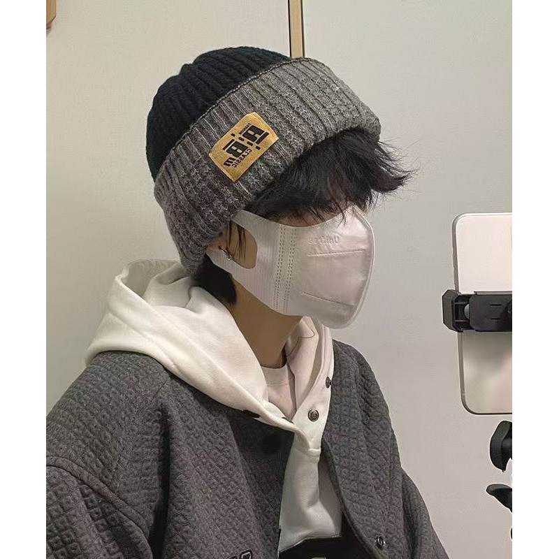 Boutique Grey Thick Warm Men Knit Bonnie Hat