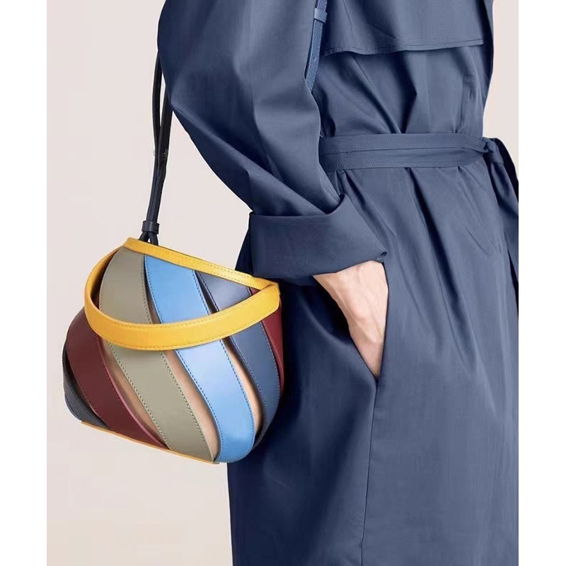 Elegant Blue Versatile Calf Leather Satchel Handbag