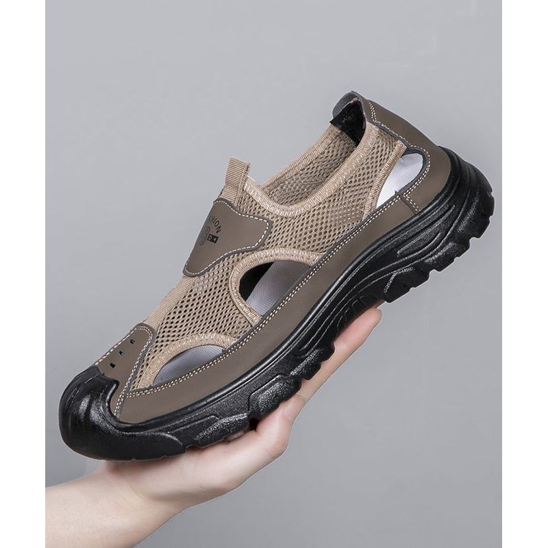 Coffee Breathable Mesh 2025 Splicing Men Water Sandals